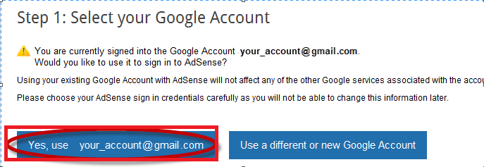 Proceed to Google Account sign in