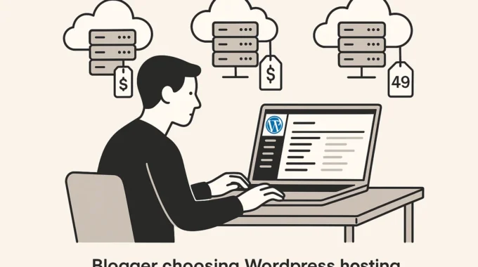 Blogger choosing the best hosting for WordPress