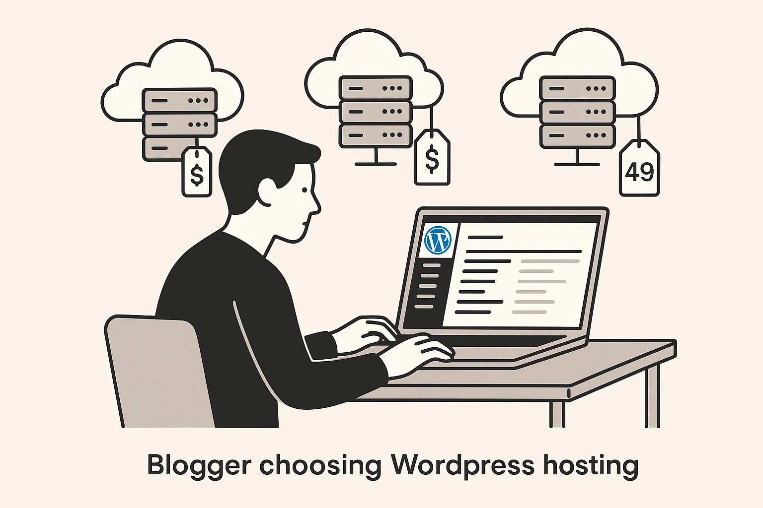 Blogger choosing the best hosting for WordPress