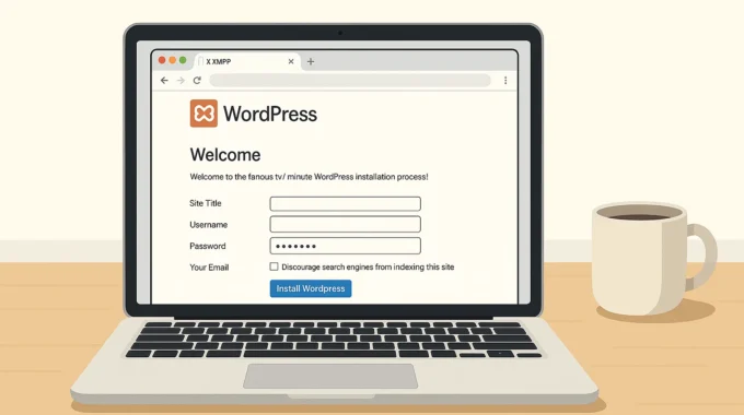 WordPress installation process on XAMPP localhost