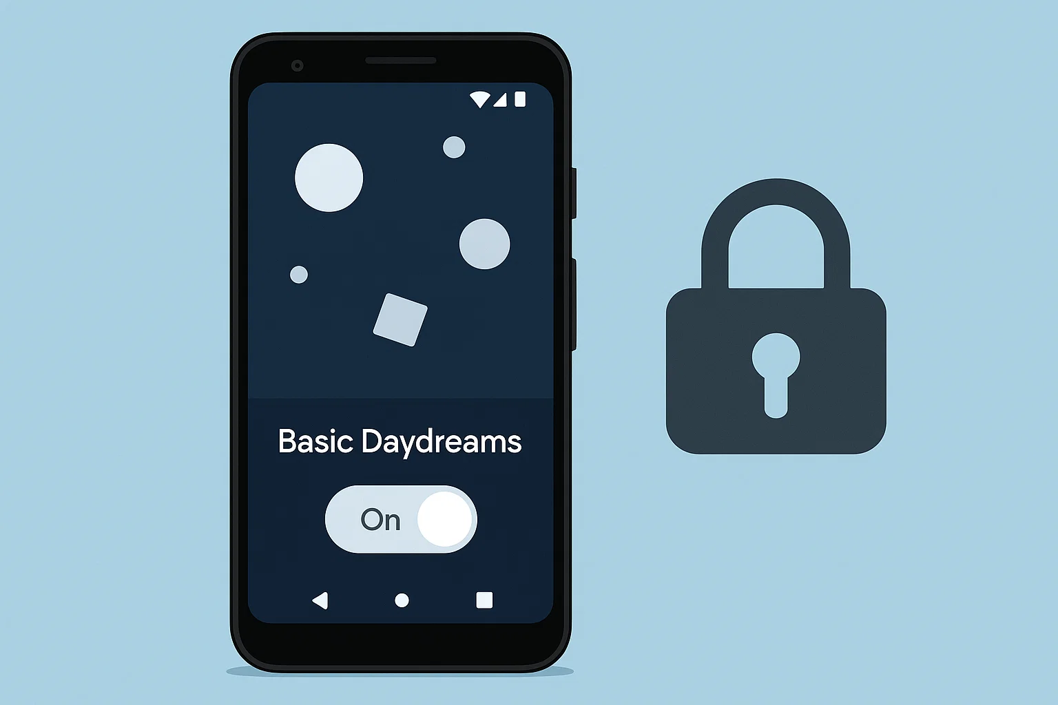 Basic Daydreams App Explained – Safe or Spyware on Android? 1 Android phone showing Basic Daydreams app animation