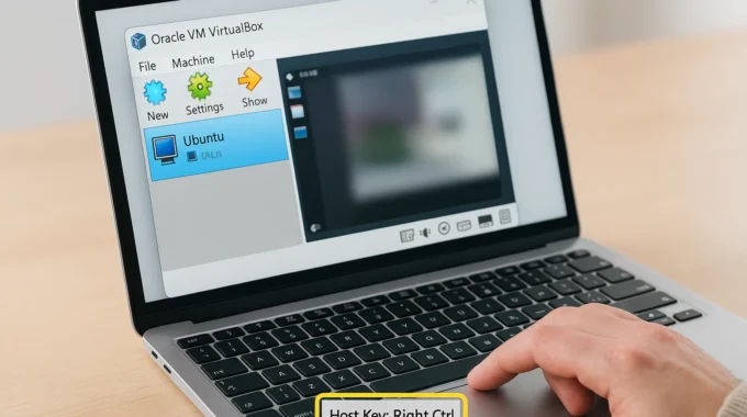 user pressing host key in VirtualBox interface