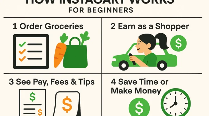 Instacart shopper delivering groceries to customer’s home