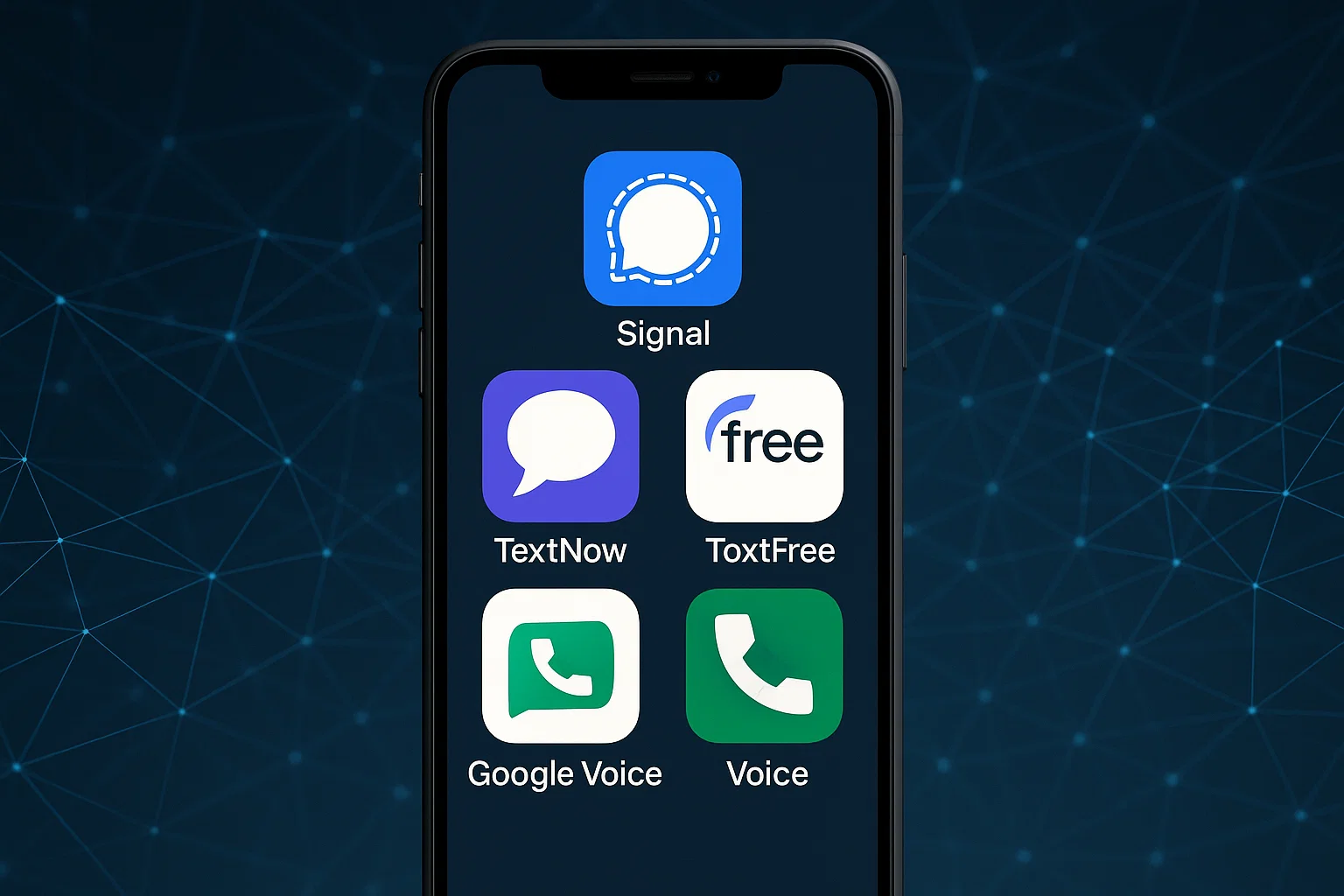 phone showing messaging apps powered by Onvoy Spectrum