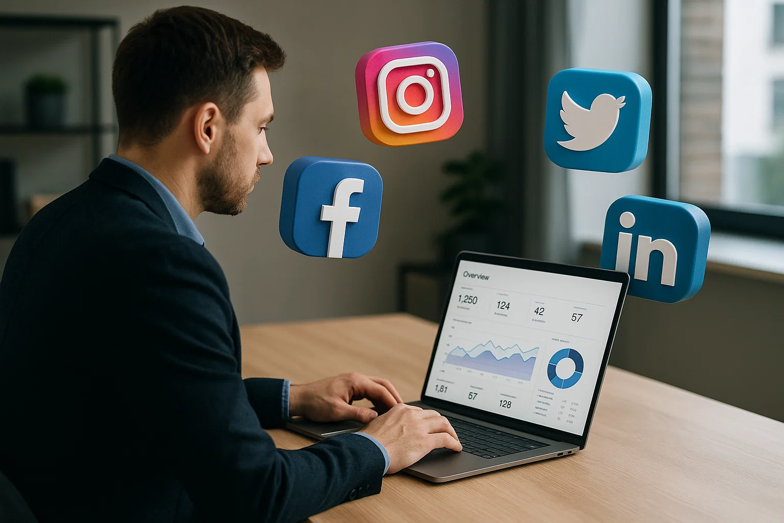 What Is Social Media Optimization in Digital Marketing 1 marketer analysing social media optimization metrics