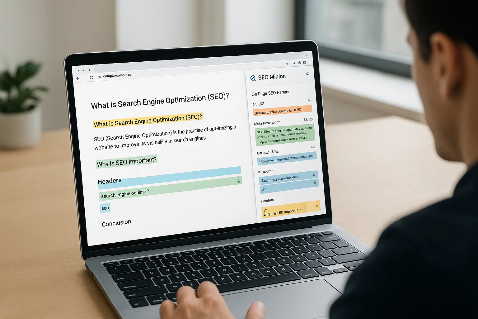 What Is SEO Minion and How It Helps You Rank Better 1 SEO Minion Chrome extension dashboard on laptop screen