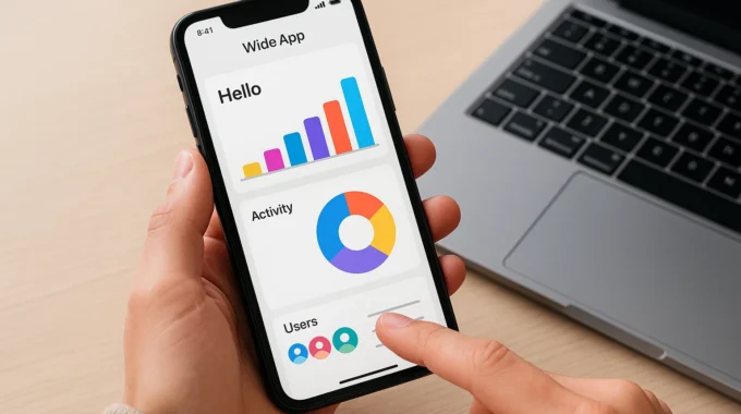 user exploring features on Wide App