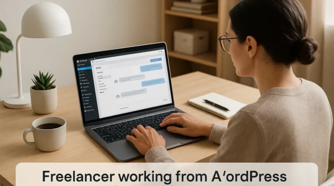 Freelancer working from home as a WordPress Chat Assistant