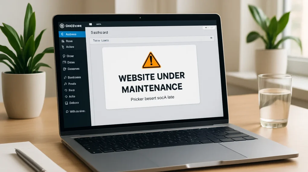 WordPress site showing maintenance mode error message
