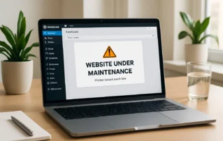 WordPress site showing maintenance mode error message