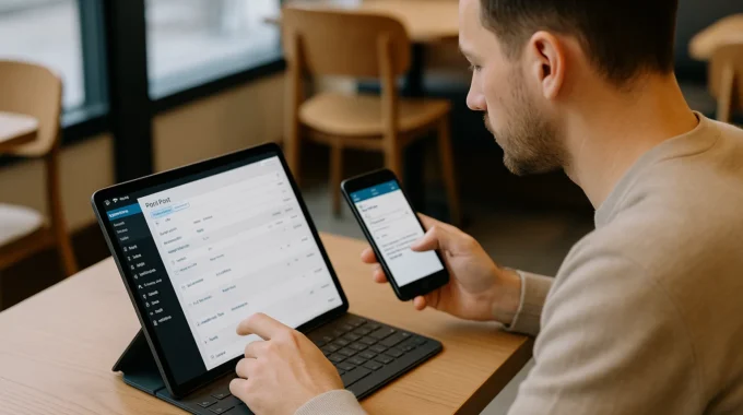 managing WordPress websites using mobile or tablets