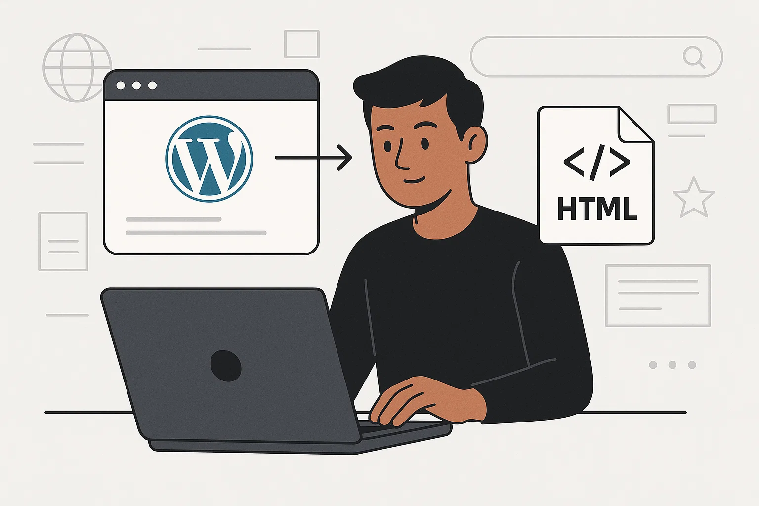 Simple guide for WordPress to HTML conversion process