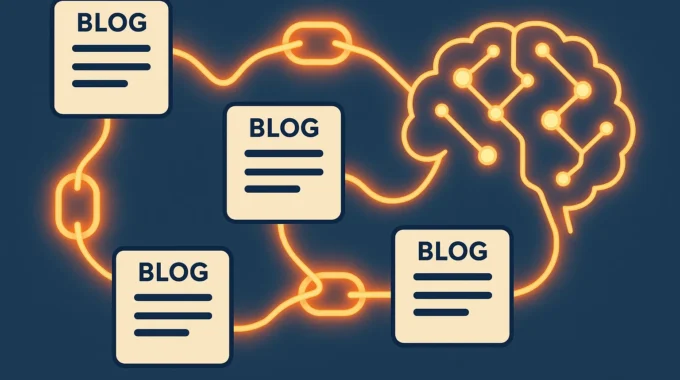 SEO benefits of post interlinking illustrated with interconnected blog posts