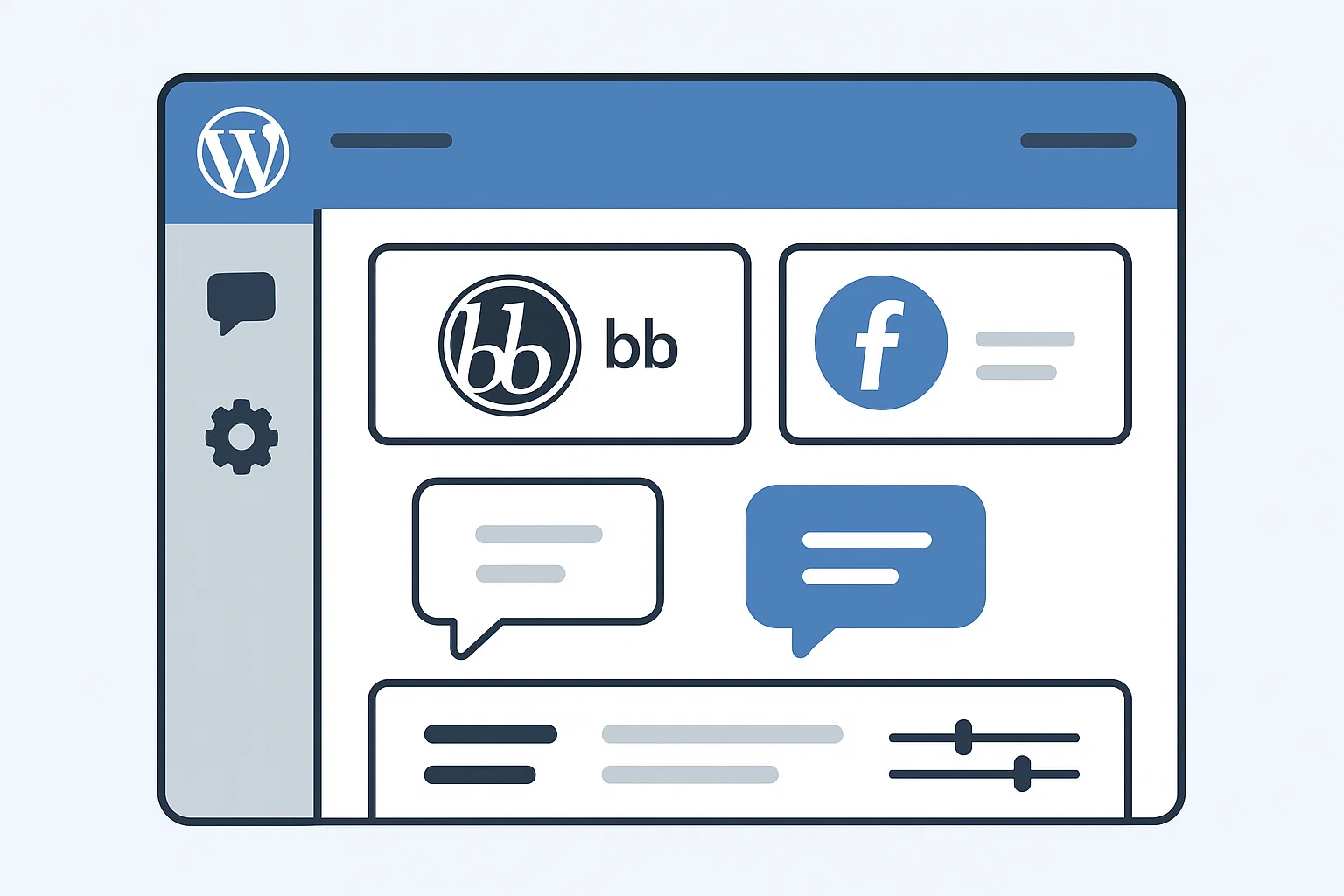 Top 5 WordPress Forum Plugins to Choose and Install In 2025 1 WordPress forum plugins dashboard setup illustration