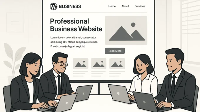 professional business website built with WordPress template