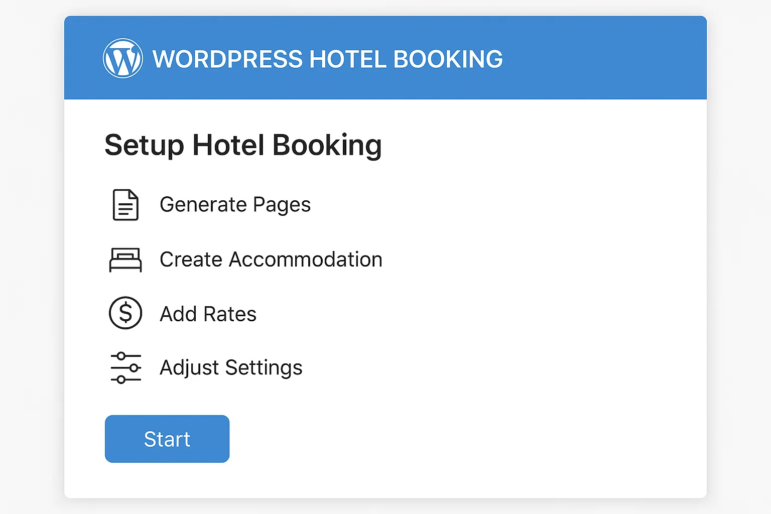 Best WordPress Hotel Reservation Plugin – Setup & Comparison Guide 2 WordPress hotel booking plugin setup screen