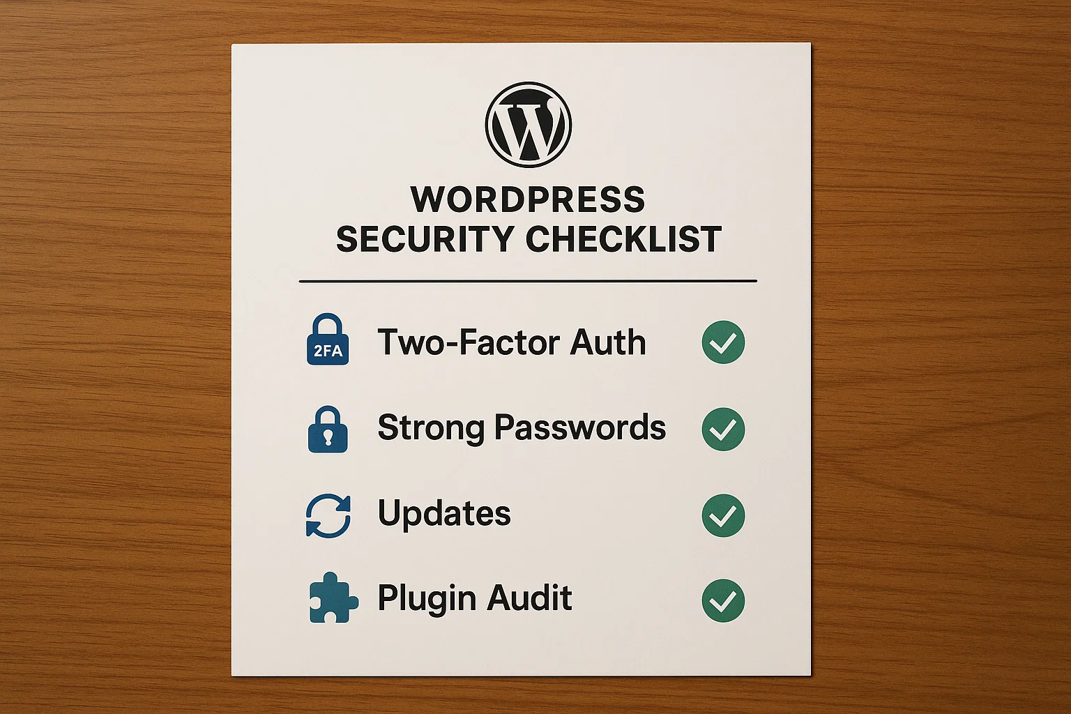 WordPress Admin Password Default - How to Find & Secure It 2 WordPress security checklist with steps to secure admin password