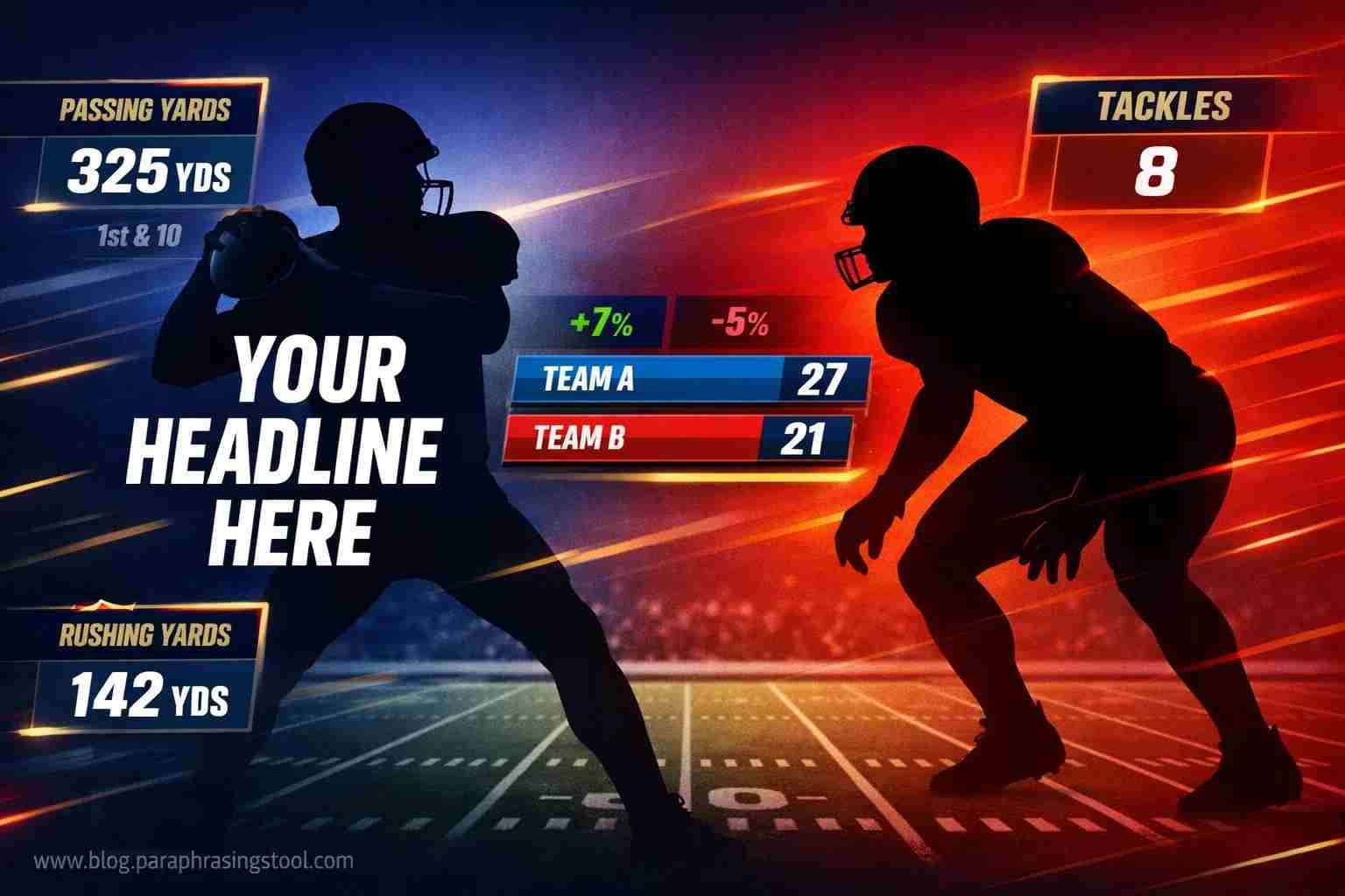 Arizona Cardinals vs Colts match player stats comparison graphic showing football field and performance breakdown